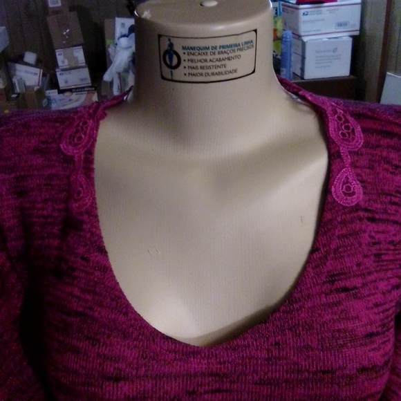 l.e.i. Cropped Poncho Sweater w/Lace Back Sz L (10/12) Girl Adult XS - Picture 6 of 12